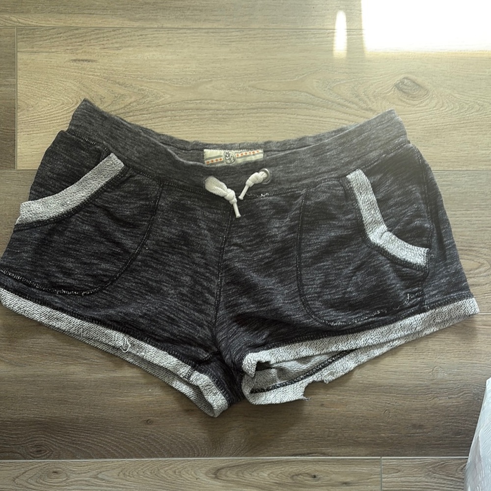 Women's Black and Gray Shorts